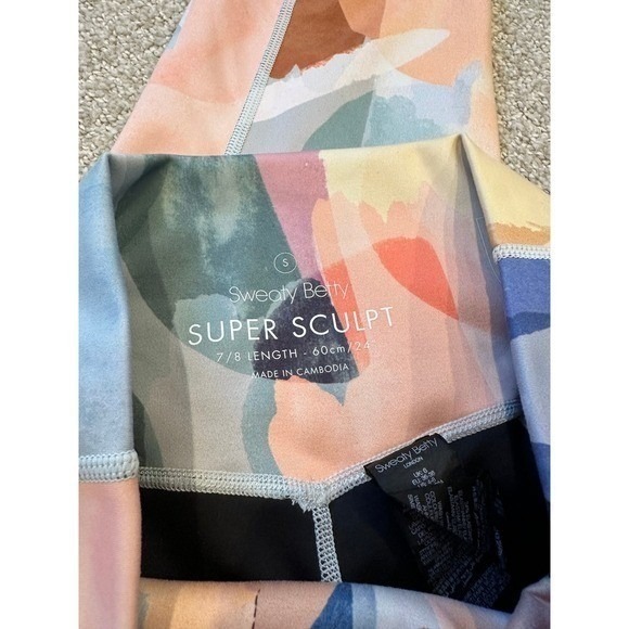 Super Sculpt Pocket 7/8 Leggings In Pink Art Print Small‎ - Picture 9 of 9